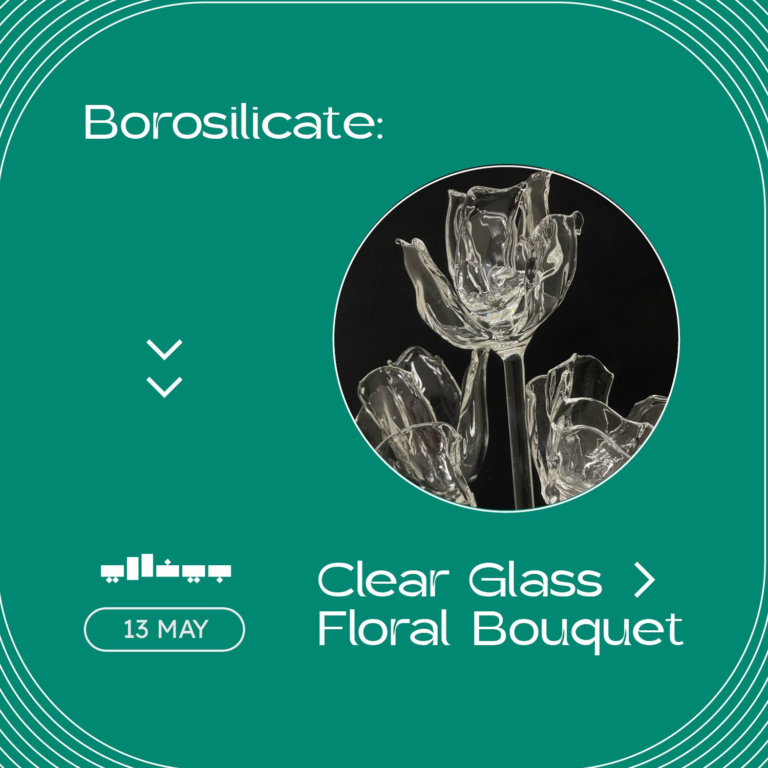 Borosilicate: Clear Glass Floral Bouquet